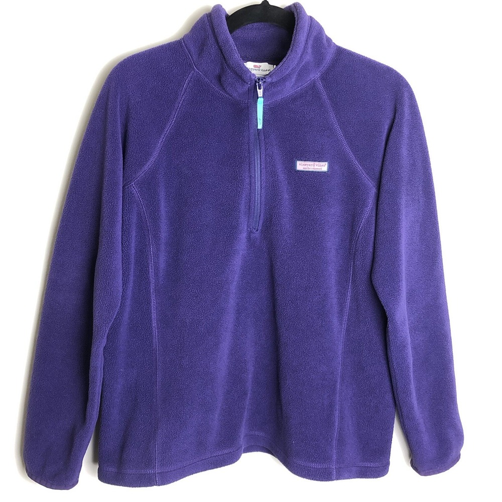 Vineyard Vines Martha's Vineyard Quarter Zip Purple Fleece Pullover Sz Small